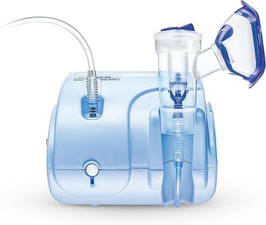 Flaem, Neb-Aid, Nebulizador Portátil, Rápido y Compacto para Vías Respiratorias Bajas, Máquina Nebulizadora para Adultos y Niños Certificada con Mascarillas Blanda y Filtro de Aire, Hecho en Italia